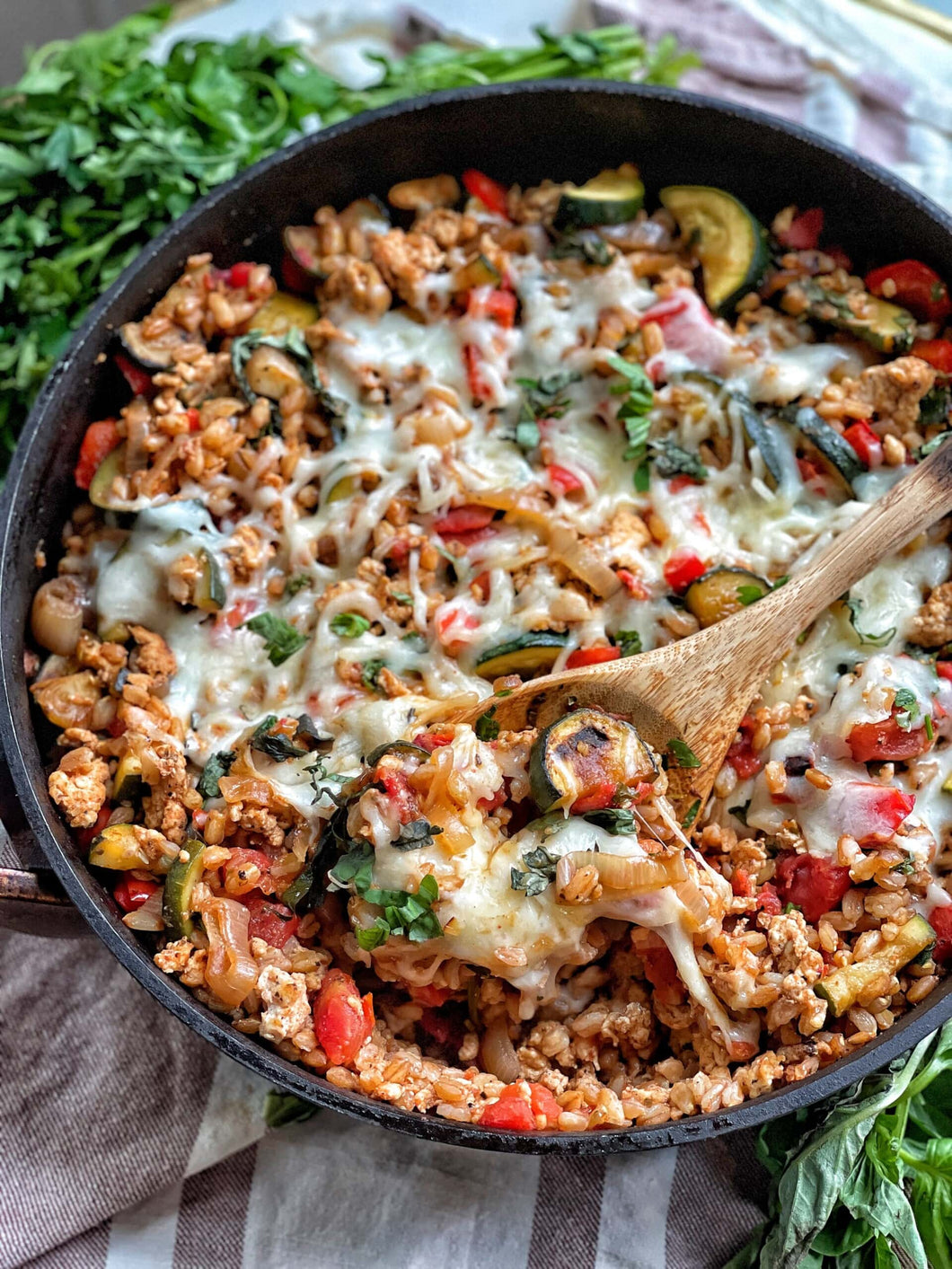 Italian Chicken, Farro and Vegetable Skillet (MONDAY DELIVERY)