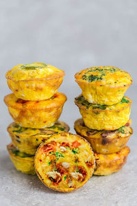 Egg Cups - Bacon and Cheese, Sausage Parmesan and Spinach or Veggie - 6 per order, 1 is a serving) MONDAY DELIVERY