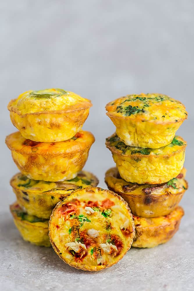 Egg Cups - Bacon and Cheese, Sausage Parmesan and Spinach or Veggie - 6 per order, 1 is a serving) MONDAY DELIVERY
